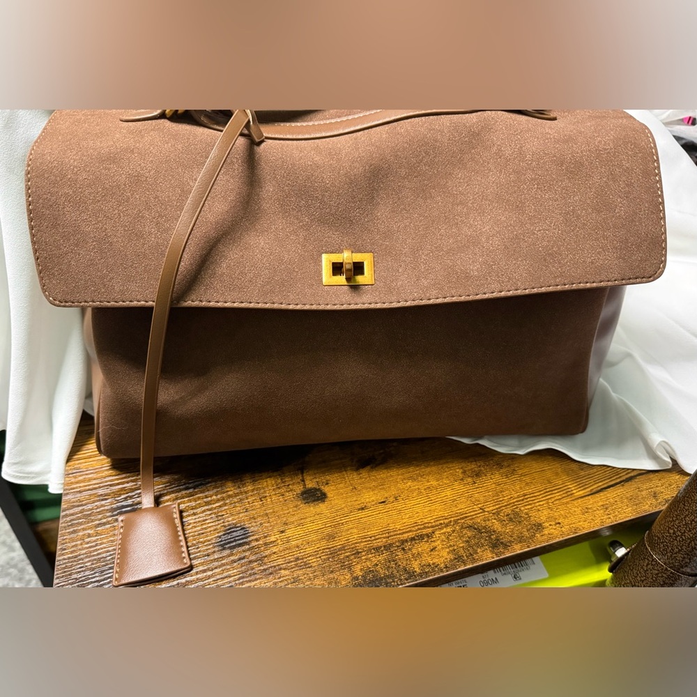 Commense Structured Utility Work Tote / Shoulder Bag | NWT | Brown - Picture 9 of 14